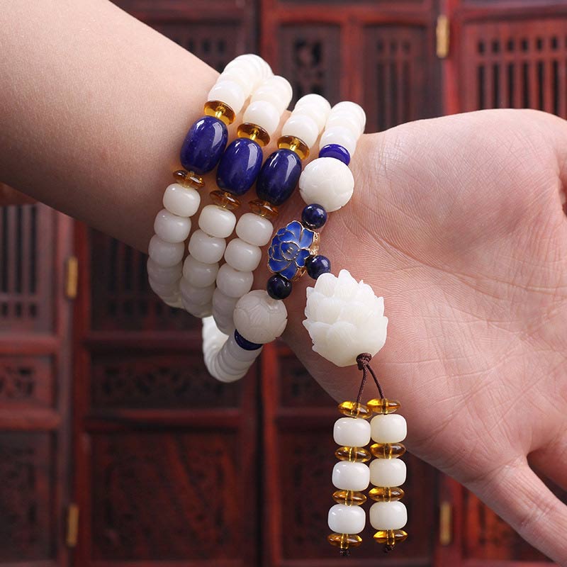 KarmaRipple's Tibetan Mala Ivory Bodhi Seed Peace Bracelet p4
