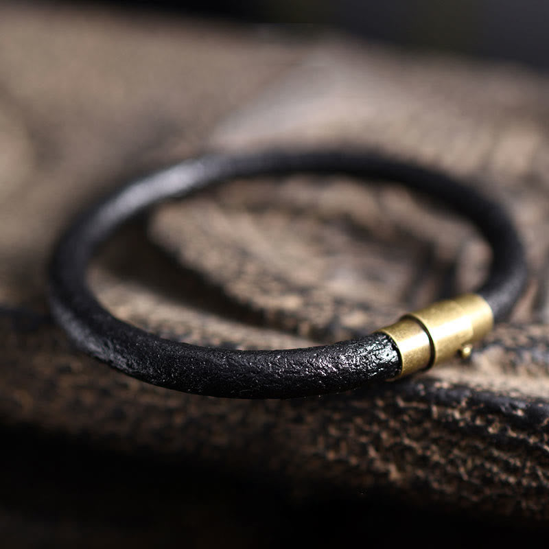 KarmaRipple's Retro Leather Fortune Balancing Bronze Magnetic Buckle Bracelet p31