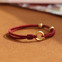 KarmaRipples Legierungsarmband mit Peace-Schnalle und Fortune-Rotband