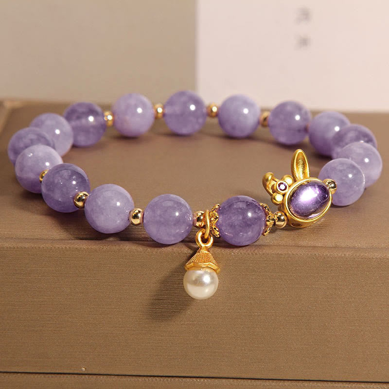 KarmaRipple's Authentic Purple Jade Rabbit Happiness Bracelet p1