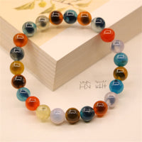 KarmaRipples farbenfrohes Candy-Achat-Armband mit ausgleichenden Kraftperlen