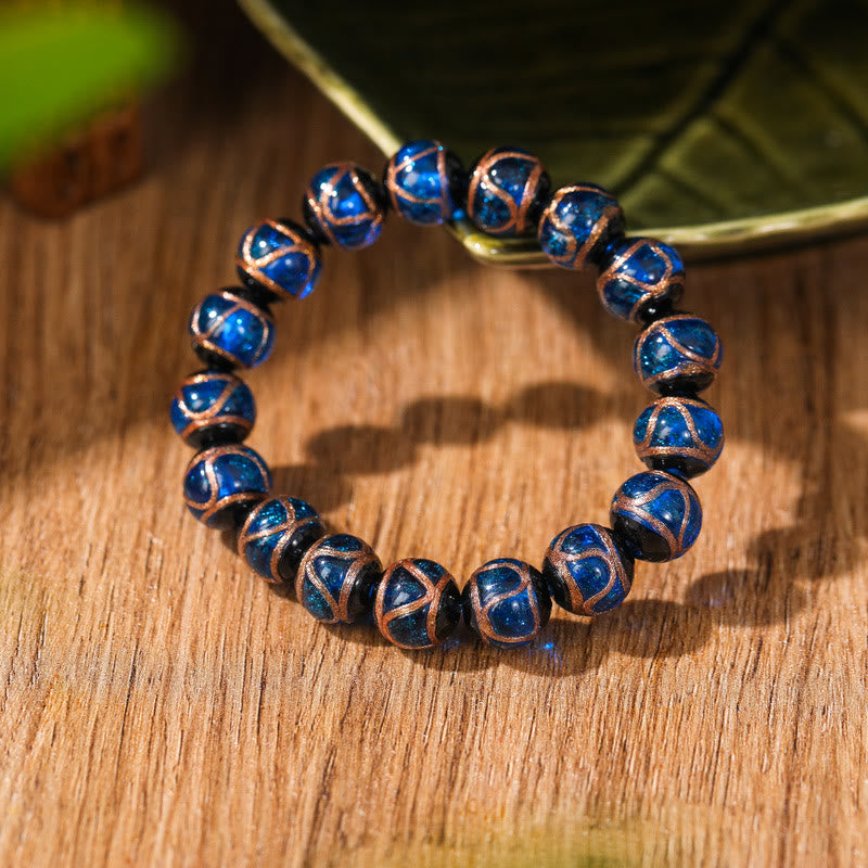KarmaRipple's Tibetan Classic Liuli Glass Bead Fortune Wealth Bracelet p3