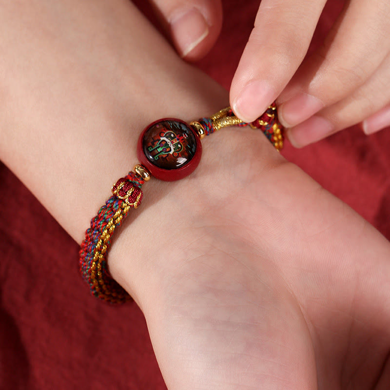 KarmaRipple's Colorful Rope Cinnabar Thangka Blessing Woven Bracelet p6