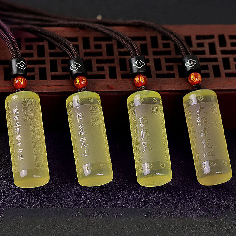 KarmaRipple's Heart Sutra Citrine Happiness Strength Pendant Necklace p7