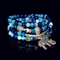 KarmaRipples authentisches Achat-Elefanten-Buddha-Hoffnungsarmband