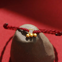 KarmaRipples 925 Sterling Silber vergoldetes Fortune Red String Armband