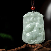 KarmaRipples authentischer Jade-Halskettenanhänger mit den 12 chinesischen Sternzeichen und dem Reichtum des Reichtums