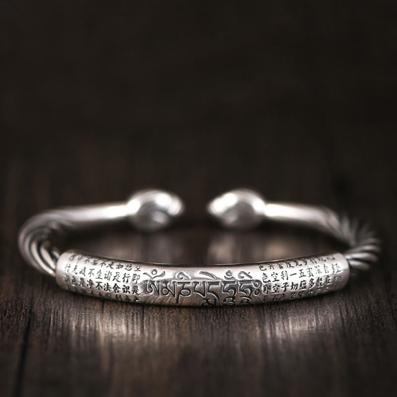 KarmaRipple's Tibetan Om Mani Padme Hum Heart Sutra Purity Cuff Bracelet p7