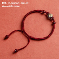 KarmaRipples 925 Sterling Silber Chinesisches Tierkreiszeichen Natal Buddha Cinnabar Calm Armband