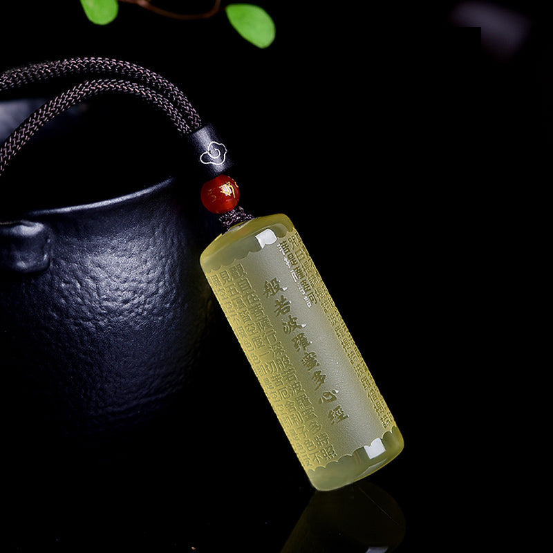 KarmaRipple's Heart Sutra Citrine Happiness Strength Pendant Necklace p2