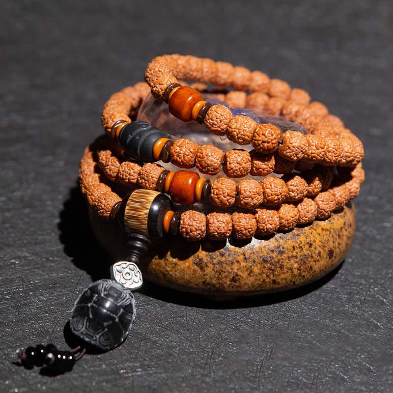 KarmaRipple's Tibet 108 Mala Beadwork Rudraksha Bodhi Seed Chinese Zodiac Natal Buddha Wealth Talisman Bracelet p4