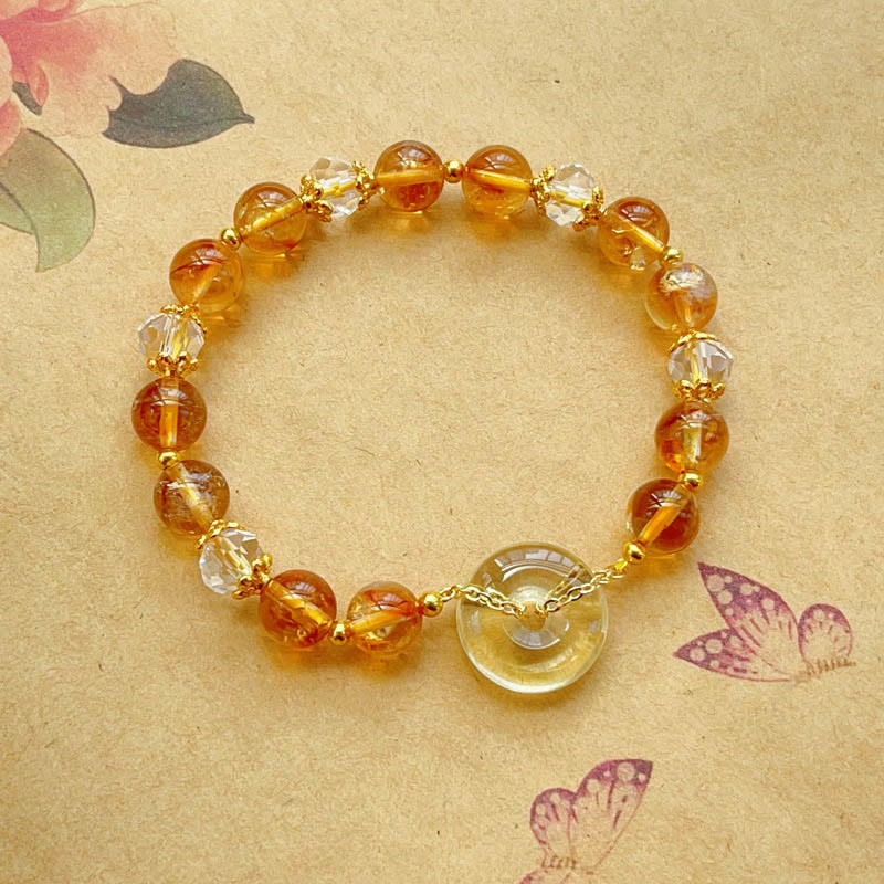 KarmaRipple's Peace Buckle Citrine Gemstone Prosperity Bracelet p8