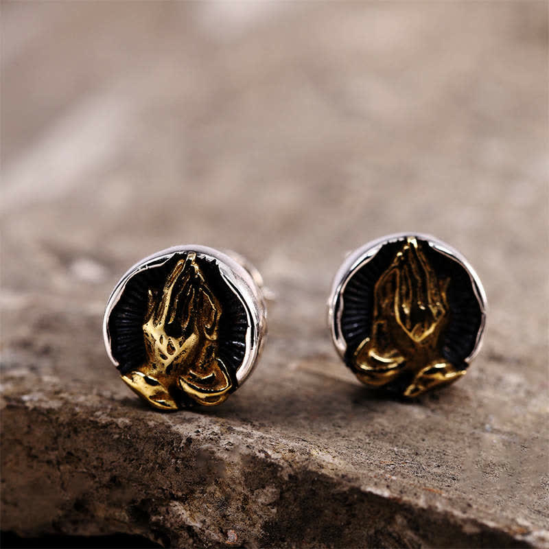 KarmaRipple's 925 Sterling Silver Namaste Equality Stud Earrings p8