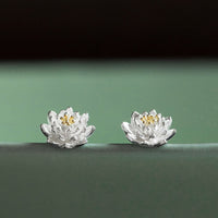 KarmaRipples 925 Sterling Silber Lotusblumen-Balance-Ohrringe