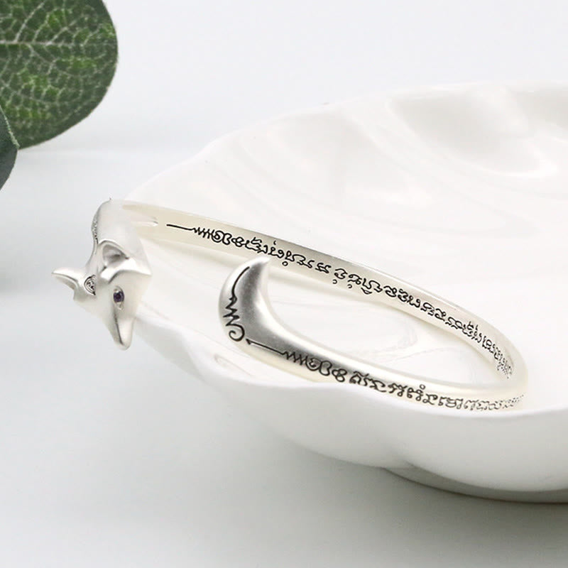KarmaRipple's Cute Fox Engraved Fortune Bronze Cuff Bracelet Bangle p5