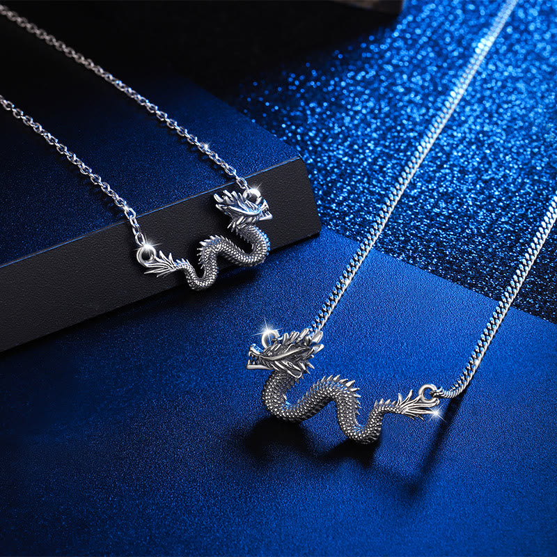 KarmaRipple's 925 Sterling Silver Year Of The Dragon Auspicious Dragon Protection Chain Pendant Necklace p5