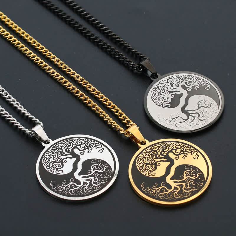 KarmaRipple's The Tree of Life Titanium Steel Connection Pendant Necklace p8