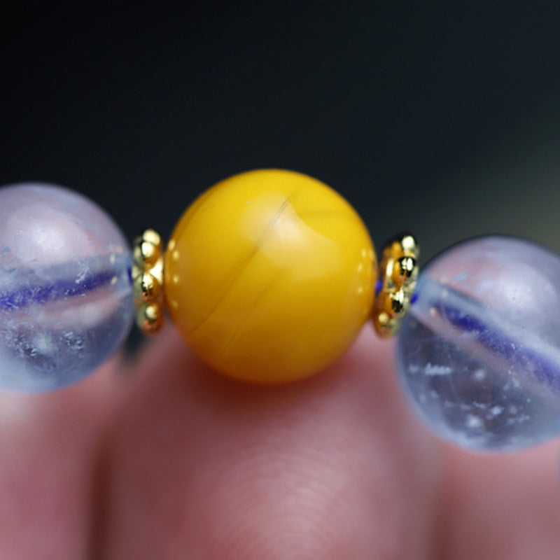 KarmaRipple's Aquamarine Red Agate Peace Gourd Talisman Bracelet p11