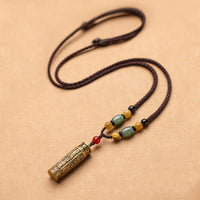 KarmaRipple's Buddhastoneshop Tibet Om Mani Padme Hum Achat Shurangama Sutra Schutz Anhänger Halskette