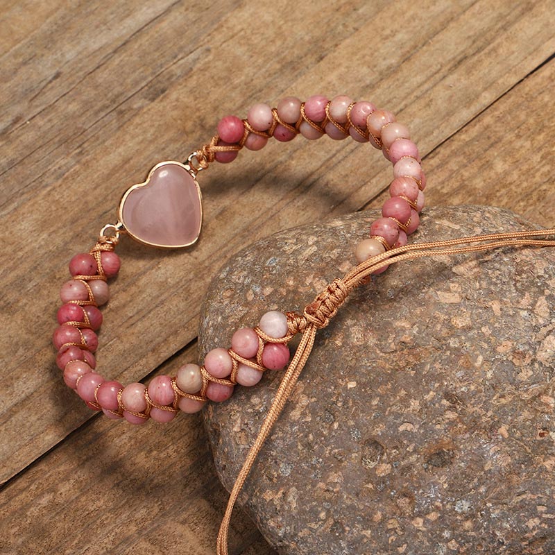 KarmaRipple's Authentic Rhodonite Love Heart Balancing Bracelet p5