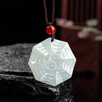 KarmaRipples authentische Jade-Bagua-Halskette mit Yin-Yang-Glücksanhänger