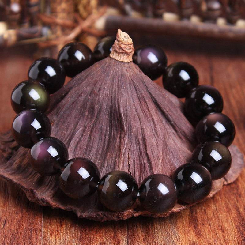 KarmaRipple's Authentic Rainbow Obsidian Positive Bracelet p10