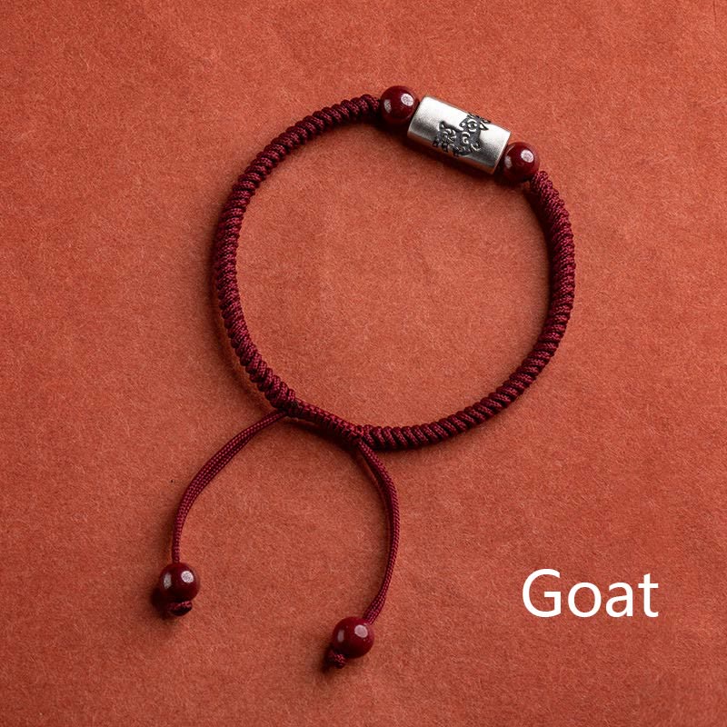 KarmaRipple's 925 Sterling Silver 12 Chinese Zodiac Cinnabar String Bracelet p43