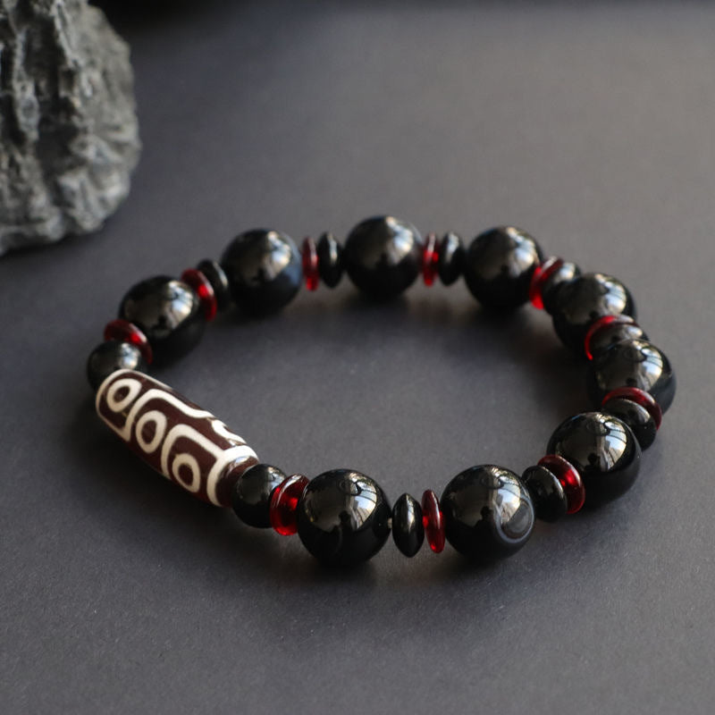 KarmaRipple's Black Onyx Nine-Eye Dzi Bead Wealth Protection Bracelet p6