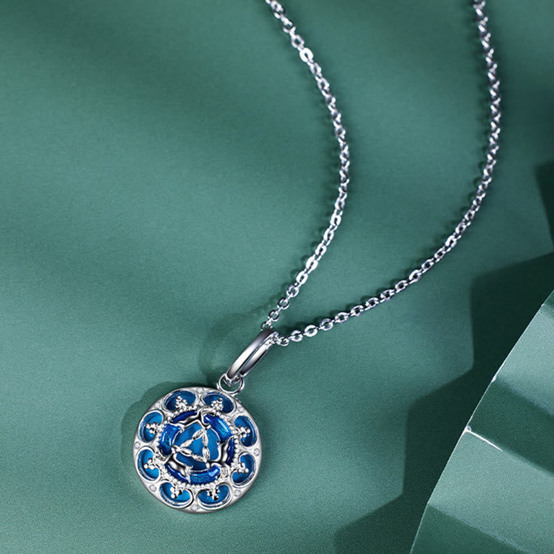 KarmaRipple's 925 Sterling Silver Round Turquoise Three Rabbits Balance Pendant Necklace p4