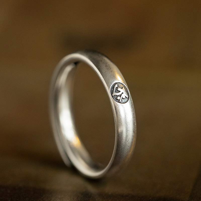 KarmaRipple's 925 Sterling Silver Chinese Zodiac Natal Buddha Blessing Pair Ring p9