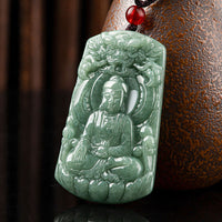KarmaRipples Tathagata-Buddha-Drache-Jade-Amulett-Gelassenheits-String-Anhänger