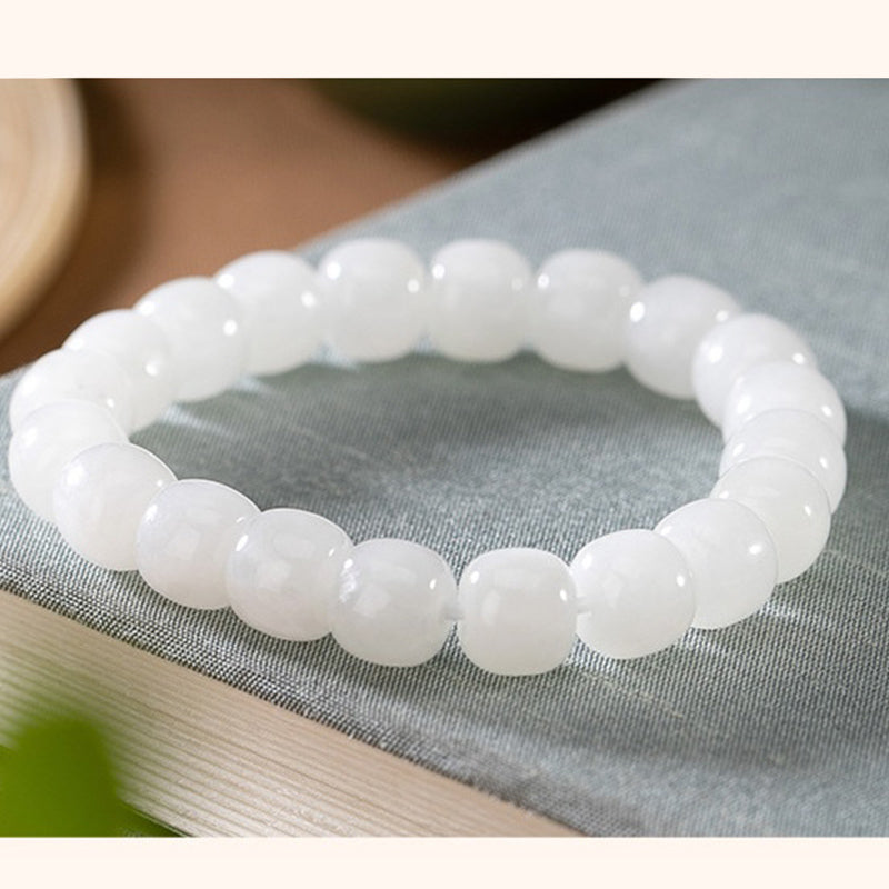 KarmaRipple's Hetian Ivory Jade Happiness Blessing Bracelet p7