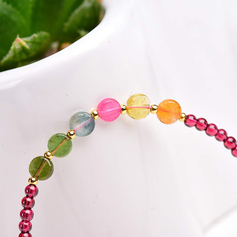 KarmaRipple's Garnet Tourmaline Butterfly Protection Bracelet Anklet p8