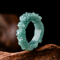 KarmaRipples authentischer Jade-Drachen-Erfolgsring