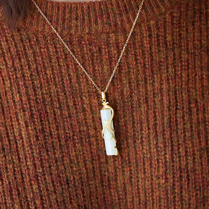 KarmaRipple's Jade Dragon Phoenix Bronze Protection Pendant Necklace p8