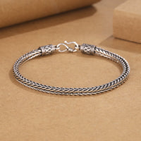KarmaRipples Vintage-Armband mit gewebter Drachenkiel-Schnalle und verdrehtem Design