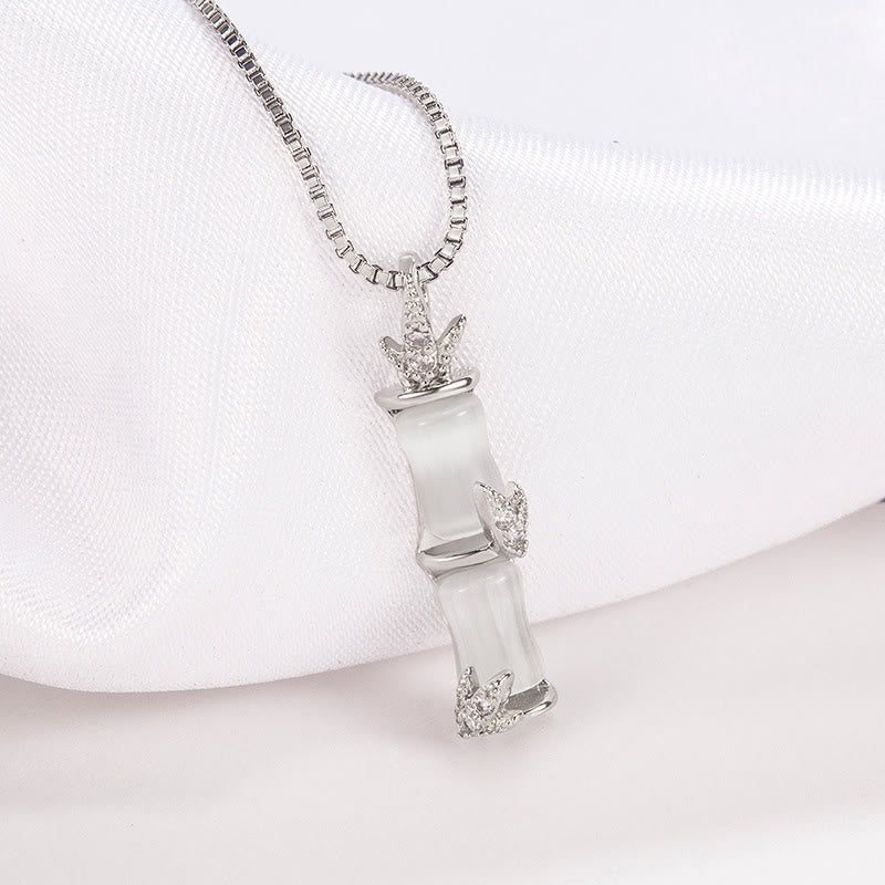 KarmaRipple's Chalcedony Bamboo Pattern Balance Pendant Necklace p11