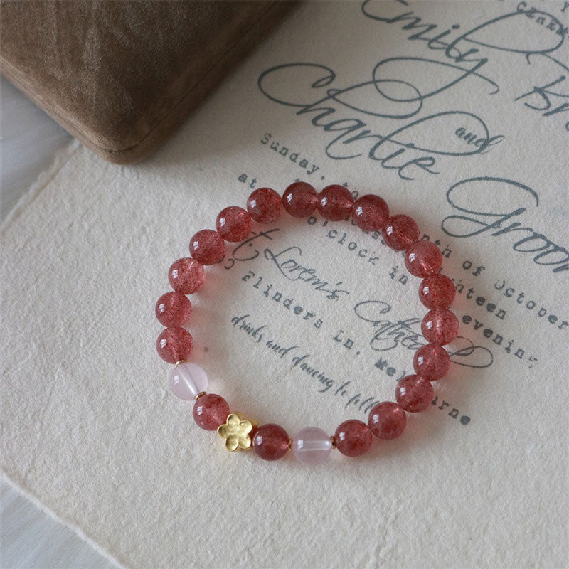 KarmaRipple's Authentic Strawberry Quartz Peach Blossom PiXiu Attract Fortune Balancing Bracelet p3