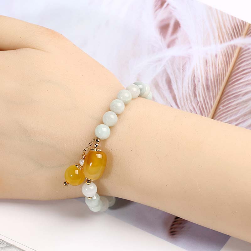KarmaRipple's Authentic Ivory Jade Agate Protection Bracelet p9