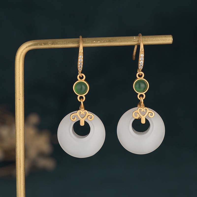 KarmaRipple's FengShui Ivory Jade Blessing Drop Earrings p30
