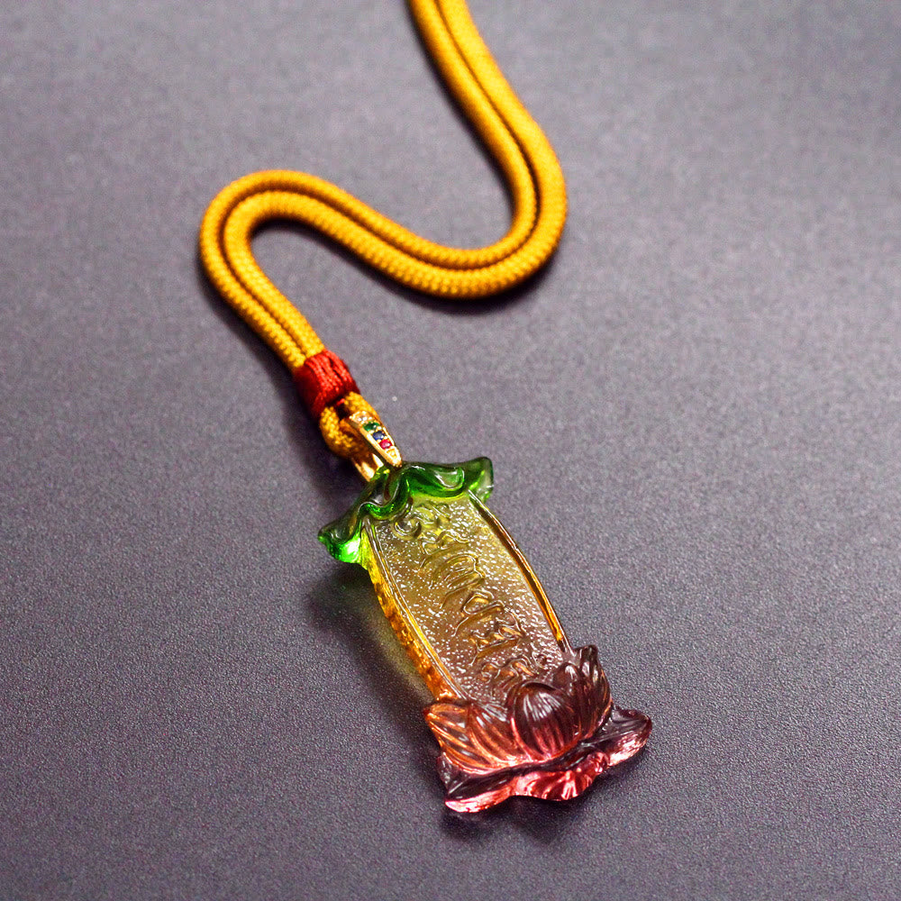 KarmaRipple's Buddha Liuli Lotus Six Character Om Mani Padme Hum Peace Pendant p3
