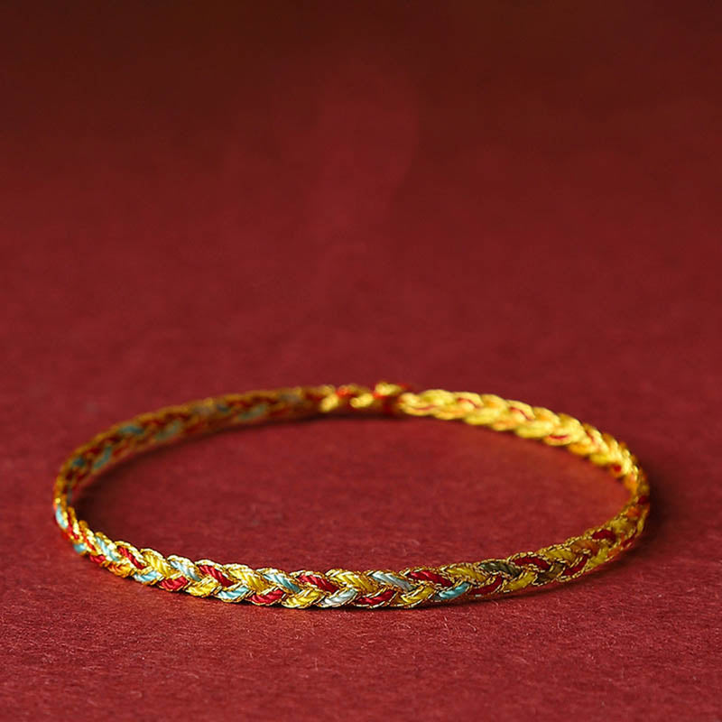 KarmaRipple's Handmade Multicolored Dragon Scale Pattern Braid String Bracelet p18