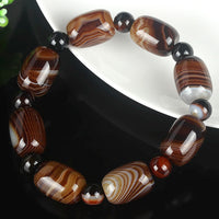 KarmaRipples authentisches Sardonyx-Armband „Courage Happiness“