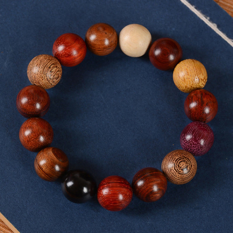 KarmaRipple's Multicolored Sandalwood Protection Balancing Bracelet p11