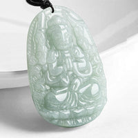 KarmaRipples Halskette mit Anhänger aus Jade mit chinesischem Tierkreiszeichen und Buddha-Statue