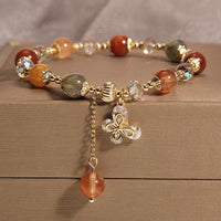 KarmaRipples authentisches Fu Lu Shou Regenbogen-Edelstein-Rutilquarz-Reichtums-Schmetterlings-Talisman-Armband