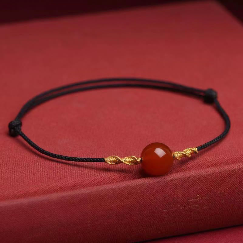KarmaRipple's Authentic Red Agate Cat Eye Calm Woven String Bracelet Pendant Necklace p6