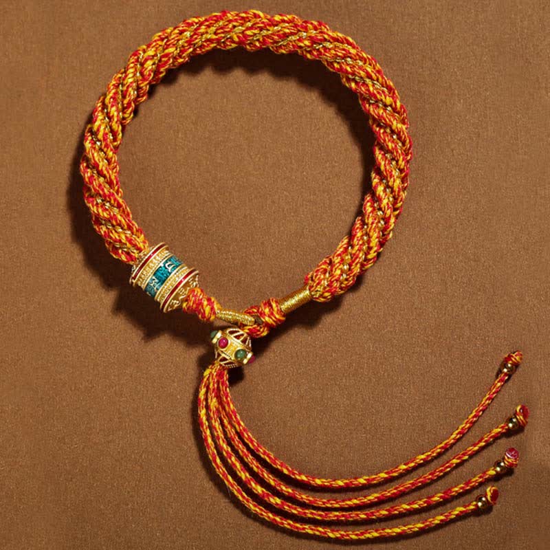 KarmaRipple's Tibetan Handmade Fortune Thangka Prayer Wheel Talisman Weave String Bracelet p6