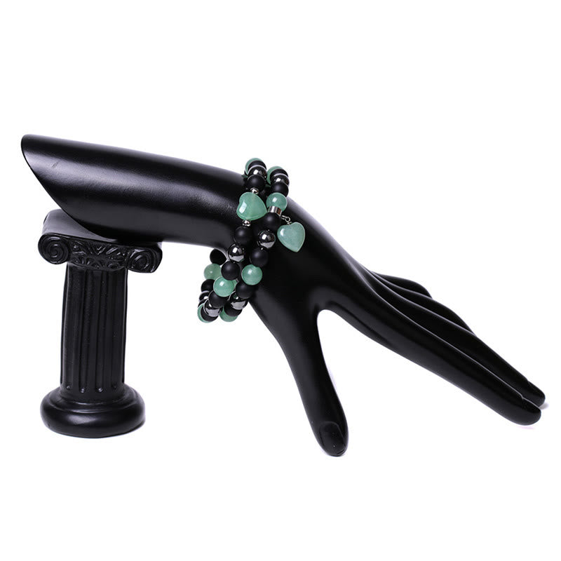 KarmaRipple's Black Onyx Tiger Eye Stone Gemstone Love Heart Protection Bracelet p17