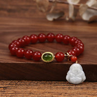 KarmaRipples authentisches Buddha-Erfolgsarmband aus rotem Achat